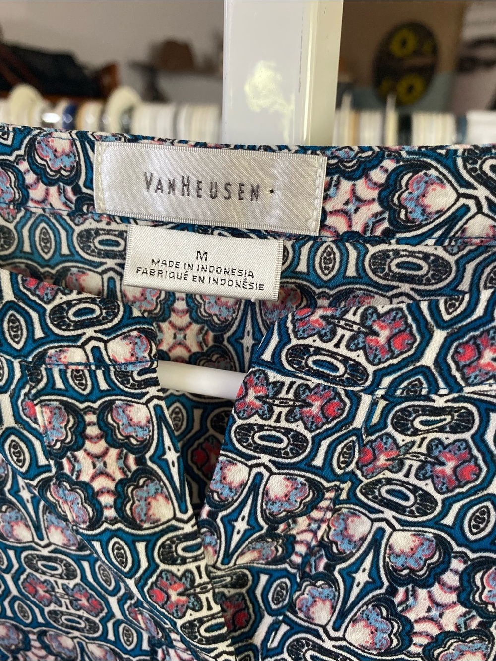 Van Heusen Navy Blue Multi-Pattern Long-Sleeve Shirt - Picture 2 of 2